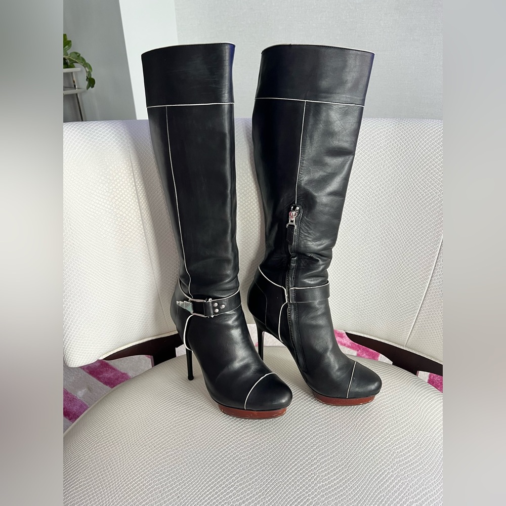 Badgley Mischka sexy black calf leather boots - Picture 13 of 15